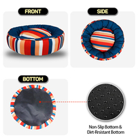 Neu Eingetroffenes Designer Premium Gestreiftes Donut-Bett Waschbar Kauresistent Umweltfreundlich Maßgefertigtes Hunde- & Katzenbett Box-Verpackung Luxuriös für den Innenbereich