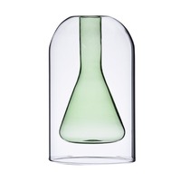 Nouveau Design Petit Unique Double Paroi Rose Triangle Forme Verre Reed Diffuseur Bouteille pour La Maison Parfum Arôme Huile Essentielle