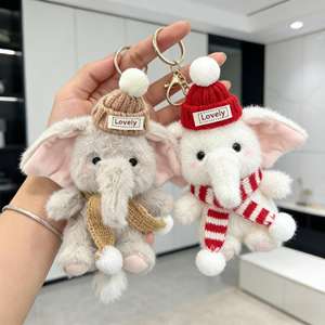 Portachiavi Creativo a Forma di Elefante in Peluche, Bambola in Cotone PP, Ornamento per Borse Regalo, Macchina a Pinza - Product Image 2