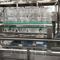 Machine de remplissage, de bouchage et d'emballage entièrement automatique pour bouteilles d'eau pure de 5 L avec commande PLC