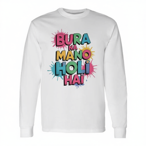 T-shirt à manches longues Cool Bura Na Mano Holi Hai pour la promotion du festival Holi en Inde - Product Image 3