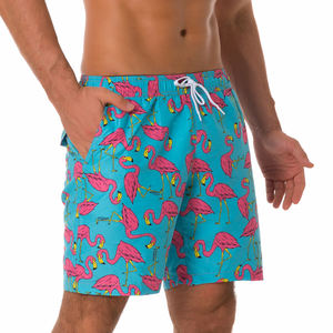 Pantaloncini da surf elastici in vita da uomo con stampa digitale <span class=keywords><strong>flamingo</strong></span> - Product Image 2