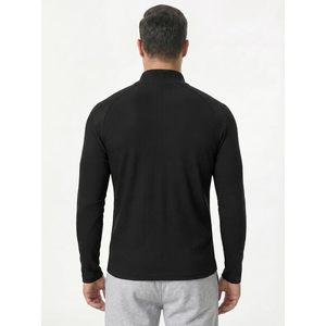 เสื้อพูลโอเวอร์แขนยาวทรงสลิมฟิตสำหรับผู้ชาย FOXA แบบซิป ¼  ผ้าริบ ระบายอากาศได้ดี เหมาะสำหรับออกกำลังกายและสวมใส่ลำลอง - Product Image 4