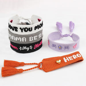 Pulsera de borlas trenzadas con nombre y letras de corazón, regalo personalizado, para el dí<span class=keywords><strong>a</strong></span> de <span class=keywords><strong>la</strong></span> madre - Product Image 4