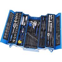 Nouvel ensemble d'outils Steeltreks Hardware, boîte en métal pliable multi-couches pratique, 85 pièces, jeu de clés à douilles pour la réparation de voitures et de vélos