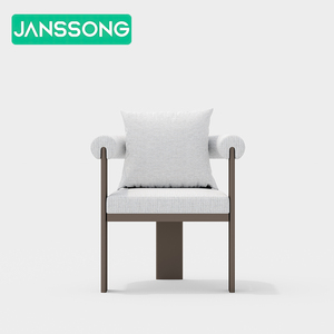 Conjunto de Muebles de Exterior Modernos de Metal, Sillas de Comedor para Jardín de Hotel, Sillas de Comedor para Patio de Resort, Mesa de Comedor de Exterior de Lujo - Product Image 4