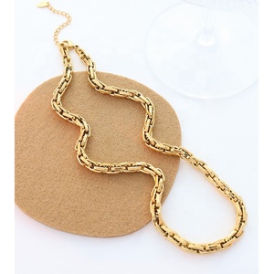 Kunden spezifisches feines Schmuck zubehör Edelstahl Dicke Seil kette Vergoldete klobige Kette Halskette Statement Halskette Halsreif - Product Image 1