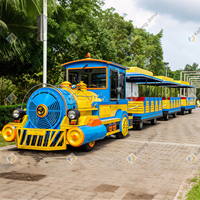 "Parc d'attractions extérieur en acier pour 42 passagers, train électrique touristique sans rail à vendre"
