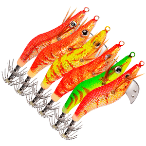 Hameçon multi-poids en acier inoxydable pour brochet, crevettes et calmars, simulation d'aiguille de calmar 6 couleurs, matériel de pêche à l'appât vivant pour poissons d'eau salée et carpes - Product Image 1