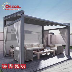 Pérgola Exterior <span class=keywords><strong>3x3</strong></span> con Techo Retráctil de Aluminio, Moderna Bioclimática Motorizada para Jardín, Patio, Piscina, <span class=keywords><strong>Toldo</strong></span> Retráctil - Product Image 1