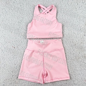 DH OEM Boutique Ropa Deportiva para Niñas, Pantalones Cortos de Ciclismo para Niñas Pequeñas, Conjuntos de Yoga con Bolsillo - Product Image 5