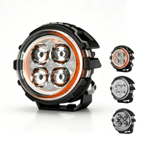 Projecteur de travail LED 20W, rond de 3,18 pouces, blanc ambre bicolore, IP67, 10-30V DC 12V 24V, pour camion, tout-terrain, SUV, jaune