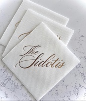 Serviettes de cocktail de mariage 3 plis en feuille d'or style ROMANTIQUE, 100 unités, pour réceptions, desserts, gâteaux, décorations de table, marque Sancho
