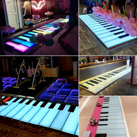 Lumière LED RGB interactive pour sol, induction musicale, pour marches d'escalier, éclairage encastré multicolore pour espace public