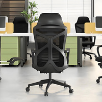 Chaise de bureau ergonomique moderne pivotante avec repose-pieds, support lombaire inclinable, appui-tête réglable, en maille de nylon de luxe