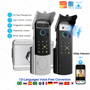 Serrure de porte intelligente Tuya Wifi pour appartement, antivol, étanche, double cylindre, serrure de jante intelligente à empreinte digitale avec <span class=keywords><strong>Carmen</strong></span> - Product Image 2