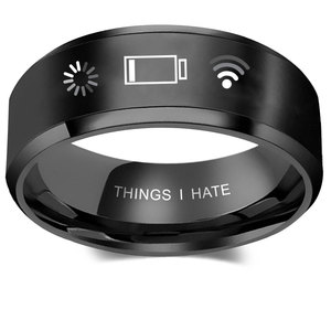 Unisex Bohemian thép không gỉ nhẫn của nam giới ngón tay ban nhạc cá tính-anillos de Hombre acero inoxidable Điều Tôi ghét yếu Wifi - Product Image 1