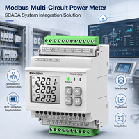 Medidor de Calidad de Energía para Integración de Sistemas SCADA, Trifásico, Modbus RTU, RJ12, Almacenamiento de Datos, Entrada Digital, Salida de Relé, Monitor de Riel DIN, CA