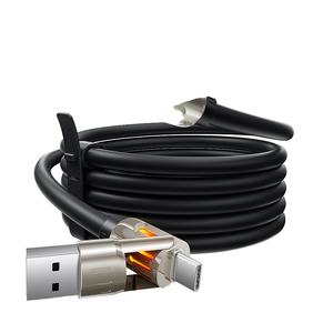 Cable Toocki de 240W con Carga Rápida y Transferencia de <span class=keywords><strong>Datos</strong></span>, 4 en 1, Aleación de Zinc, Luz RGB, Chip E-Marker, Cable de Nailon para Laptops y Teléfonos Móviles, PD3.1 - Product Image 4