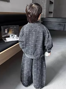 2025 ensemble en jean décontracté pour enfants tenue deux pièces de style coréen élégant avec veste motif solide marque YuYuYuan pour le printemps automne - Product Image 6