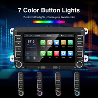 Radio para Auto con CarPlay Cableado, Android Auto, Mirror Link, BT 5.1, Pantalla de Reversa, Interfaz de Carga Dual USB, 7 Colores para VW