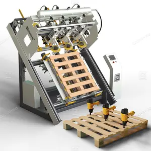 full Automatic Stringer Nailing Stacking Wood Pallet making Machine