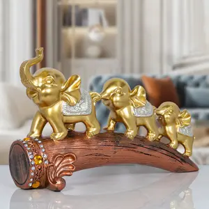 European Modern Elephant A Family oF Three Porch Wine Cabinet Tabletop Living Room Home Decoration Creative Gifts