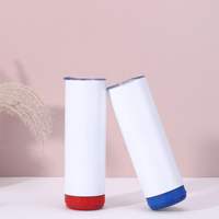 20oz Sublimation Straight Blue Tooth Music Speaker Blanks Tumbler Outdoor Mug Speaker