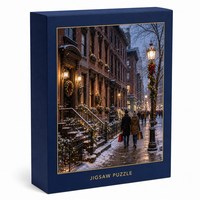 Harga Grosir Pabrik Puzzle Jigsaw Karton Biru 500-1000 Potong Custom dengan Kotak Hadiah - Hadiah Natal DIY
