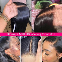 Perruque Bob en cheveux humains, sans colle, pré-épilée, pré-coupée, avec dentelle frontale HD 13x4, prête à porter