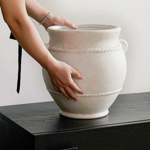 Hiện Đại Màu Trắng Trang Trí Nhà Bảng <span class=keywords><strong>Handmade</strong></span> Gốm Nồi Vòng Gốm Đất Nung Bình Bán Buôn Bình Hoa - Product Image 2