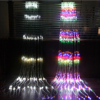 Guirlande lumineuse rideau de fenêtre 3x3m 320 LED effet pluie de météores, cascade d'eau, pour mariage et Noël