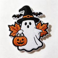 Patch brodé thermocollant personnalisé ODM/OEM pour Halloween, applique effrayante pour l'artisanat, les cadeaux de fêtes, les vêtements, les sacs, les chapeaux et le bricolage