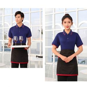 Summer Time Short-Sleeved Polo Shirts for Milk Tea Shop Caterers Hotpot Restaurants Wicks Away Moisture Restaurant Bar Uniforms - Product Image 2
