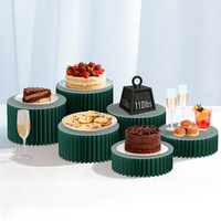 Présentoirs cylindriques en nid d'abeille en gros - Supports pliables pour mariages, Noël, vente au détail, avec plateau en acrylique |   Écologique, personnalisable, intérieur/extérieur
