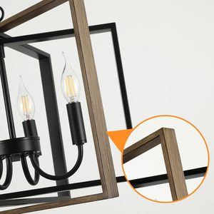 AOLALA Lustre de style farmhouse noir rustique réglable à montage encastré au <span class=keywords><strong>plafond</strong></span> LED pour îlot de cuisine, salle à manger, salon - Product Image 5