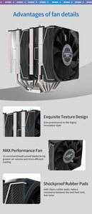 Nuevo estilo precio de fábrica blanco <span class=keywords><strong>CPU</strong></span> Cooler PWM Air <span class=keywords><strong>CPU</strong></span> Tower Gaming Radiador ARGB <span class=keywords><strong>CPU</strong></span> Fan para PC Case Cooling AMD4/5 Intel I5 <span class=keywords><strong>I7</strong></span> - Product Image 4