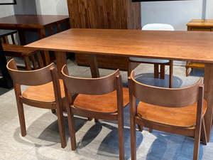 Table à manger en bois massif noyer SINTERIOR ONYX 60CM, mobilier de cuisine moderne, salle à manger haut de gamme - Product Image 5