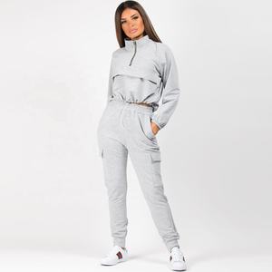 PIHA SPORTS Survêtement complet pour femme, nouvelle mode, élégant, avec logo personnalisé, en molleton de coton, hiver, 2 en 1, poche utilitaire, jogging, actif - Product Image 2