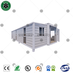 Maison conteneur blanche extensible, préfabriquée, pliable et modulaire, avec de grandes fenêtres en verre pour un espace de vie lumineux - Product Image 2