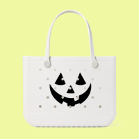 Sac fourre-tout classique en EVA motif citrouille, motif Halloween accrocheur, sac à main spacieux pour fêtes et pique-niques