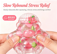 Nouveau jouet anti-stress en forme d'ours en vaseline aux fruits, avec capuchon, mignon, souple, à rebond lent, fruit réaliste