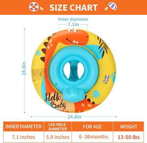Flotador Inflable de PVC para Niños con Diseño de Dinosaurio Amarillo y Toldo Removible - Product Image 3