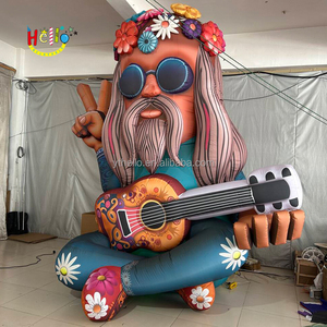 Accessoires de festival de musique Modèle de charter gonflable Jouer de la <span class=keywords><strong>guitare</strong></span> Vieil homme gonflable - Product Image 5