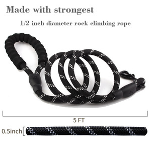 Toptan özelleştirilmiş çoklu renk dayanıklı pamuk halat köpek tasma ve yaka seti - Product Image 3