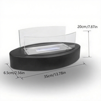 Cheminée d'extérieur miniature portable en acier inoxydable en forme de bateau, brûleur à éthanol pour table, installation facile