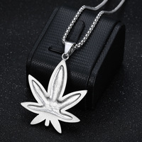 Collier pendentif feuille d'érable incrusté de diamants style Hip Hop, en acier inoxydable plaqué or 18K PVD de haute qualité, bijoux de mode - Grande vente RH