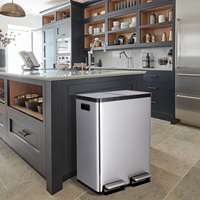 JILI OEM Poubelle à double compartiment de 60L (30 + 30L) | Conception pratique et durable | Le fonctionnement à pédale sans effort maximise l'efficacité