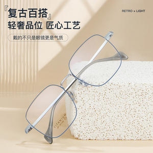 Monture de lunettes rectangulaire en titane 6136 unisexe, monture complète, verres acryliques confortables, origine Danyang - Product Image 3