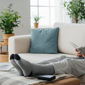 Chaussettes de sport chauffe-pieds électriques rechargeables Chaussettes chauffantes pour l'extérieur par temps froid - Product Image 1